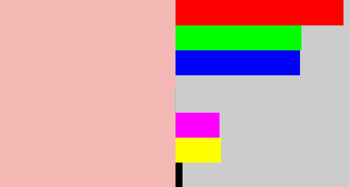 Hex color #f4b8b4 - soft pink