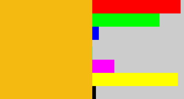 Hex color #f4ba12 - orangey yellow