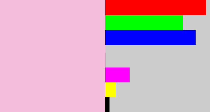 Hex color #f4bddb - pastel pink