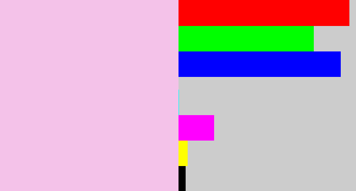 Hex color #f4c2e9 - light pink