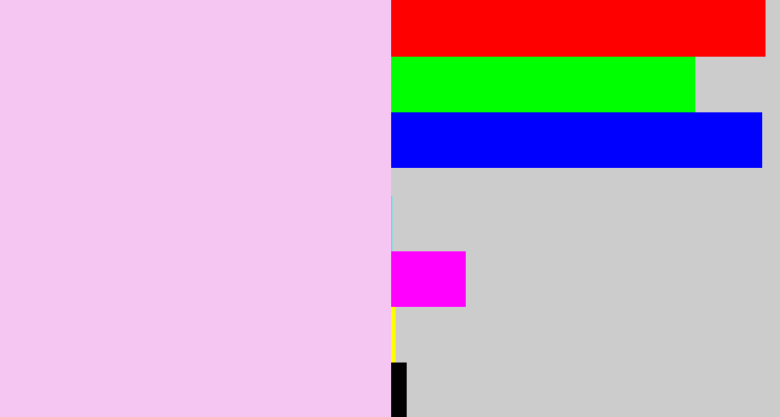 Hex color #f4c6f1 - very light purple