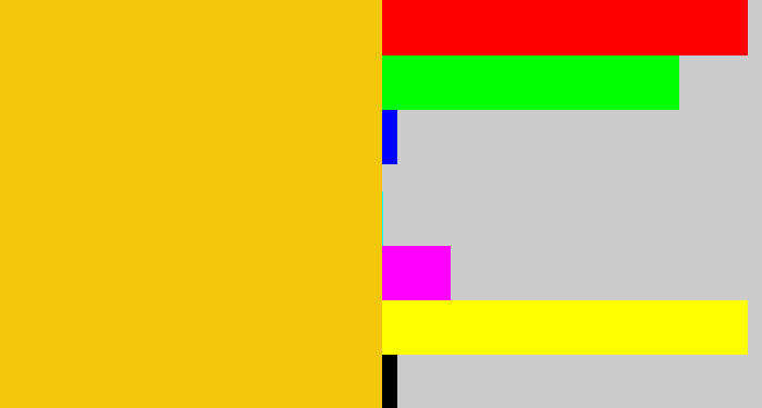 Hex color #f4c70a - goldenrod