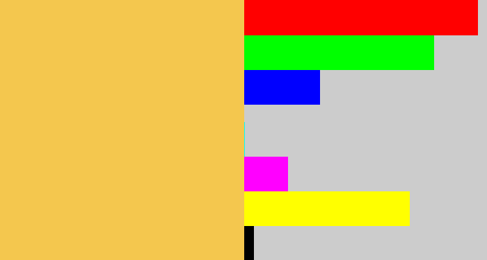 Hex color #f4c74e - maize