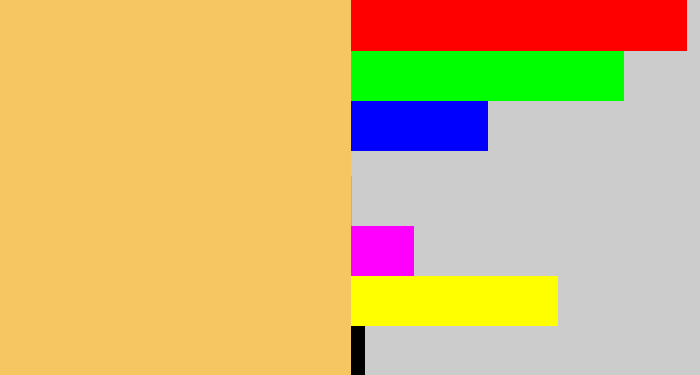 Hex color #f4c763 - light mustard