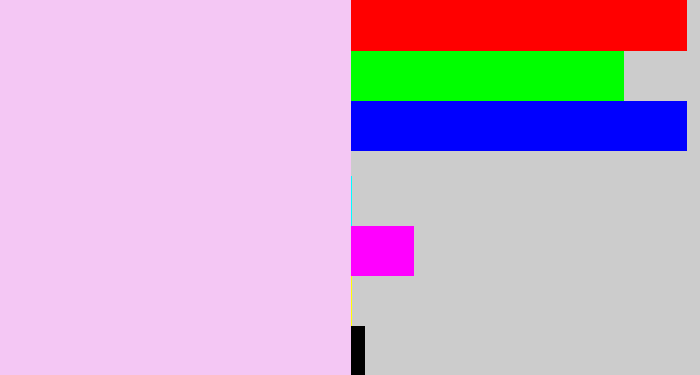 Hex color #f4c7f4 - very light purple