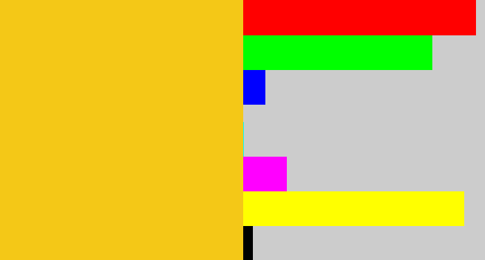 Hex color #f4c817 - golden yellow
