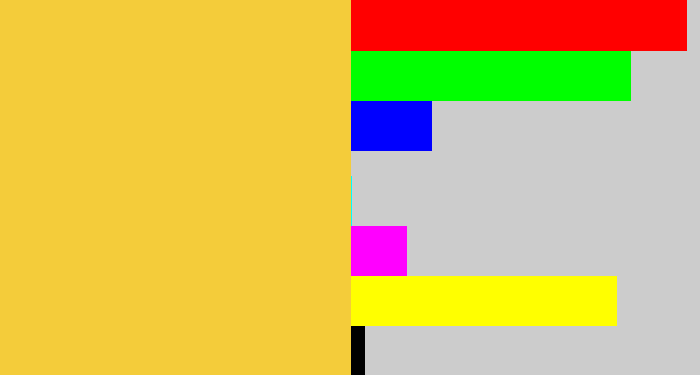 Hex color #f4cc3a - macaroni and cheese