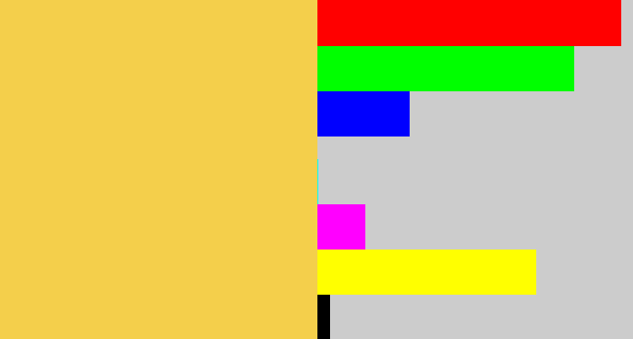 Hex color #f4cf4b - maize