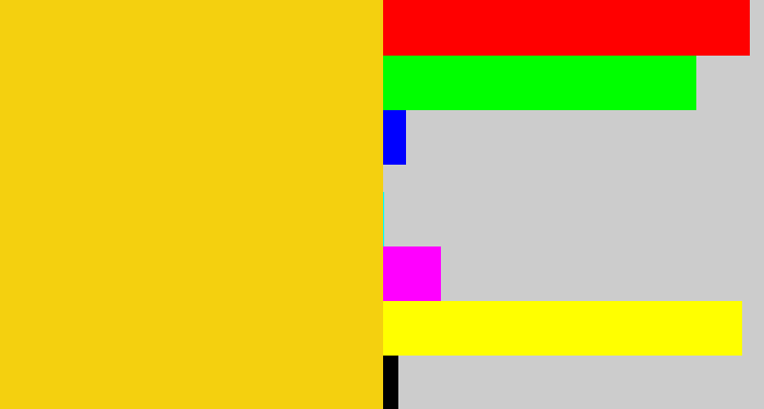 Hex color #f4d00f - golden yellow