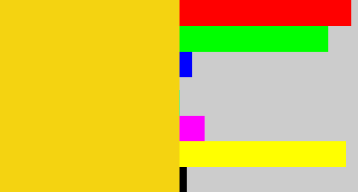 Hex color #f4d311 - golden yellow