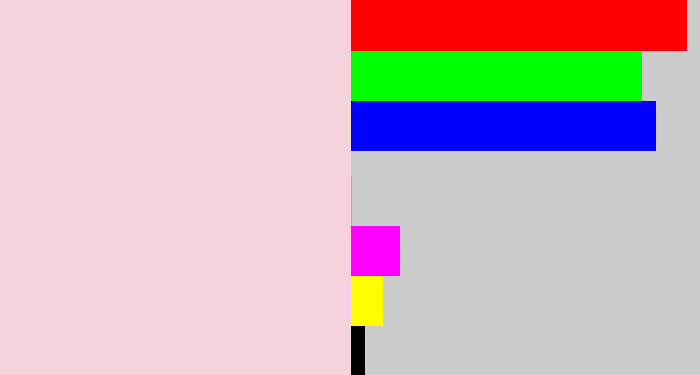 Hex color #f4d3dd - light pink