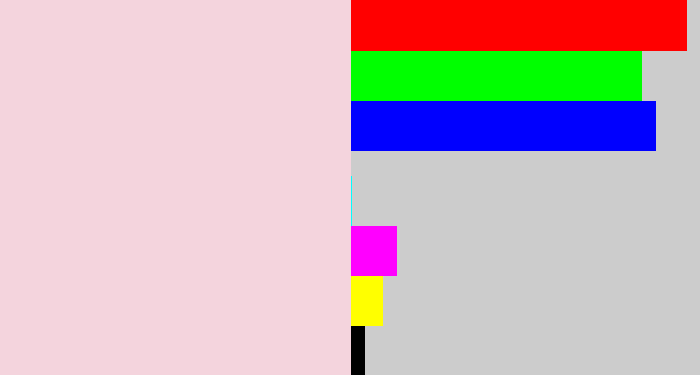 Hex color #f4d4dd - light pink