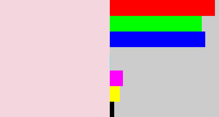 Hex color #f4d6de - light pink