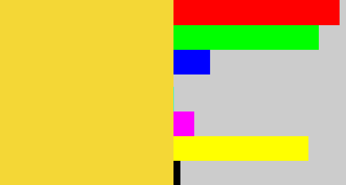 Hex color #f4d736 - sun yellow