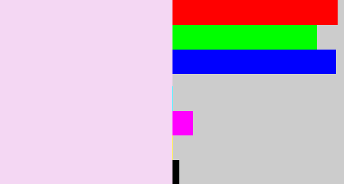 Hex color #f4d7f3 - very light purple