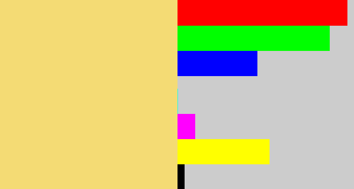Hex color #f4db74 - sandy