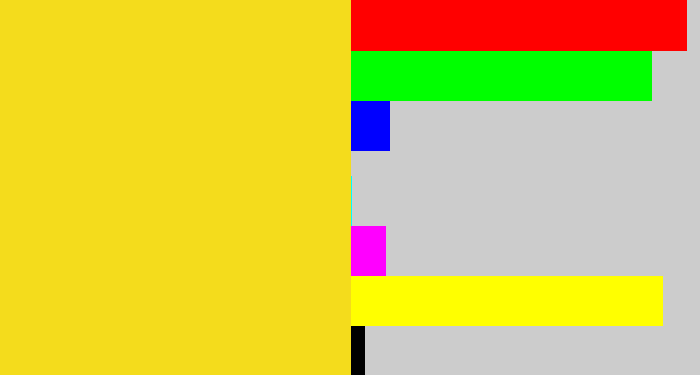 Hex color #f4dc1c - sun yellow