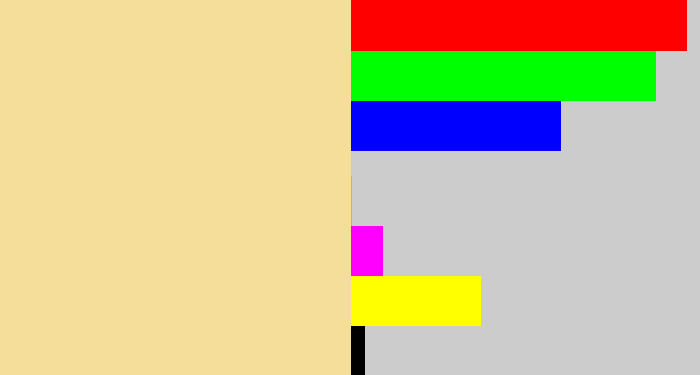 Hex color #f4de9a - beige
