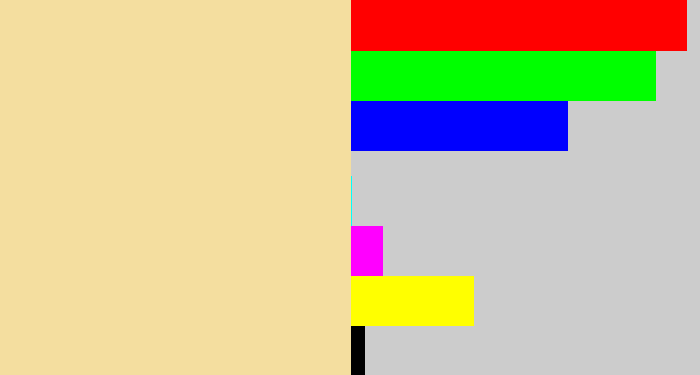 Hex color #f4de9f - beige