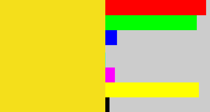 Hex color #f4df1b - sun yellow