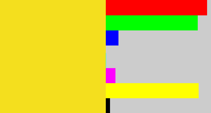 Hex color #f4df1e - sun yellow