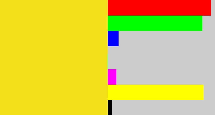 Hex color #f4e01a - sun yellow