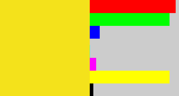 Hex color #f4e21b - sun yellow