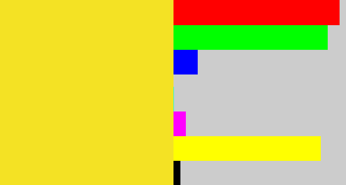 Hex color #f4e224 - sun yellow