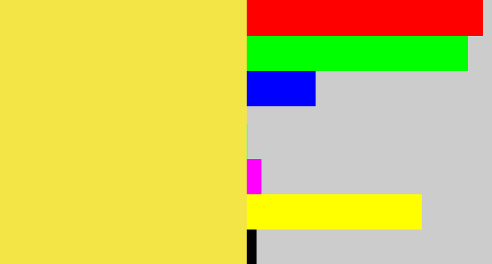 Hex color #f4e547 - off yellow