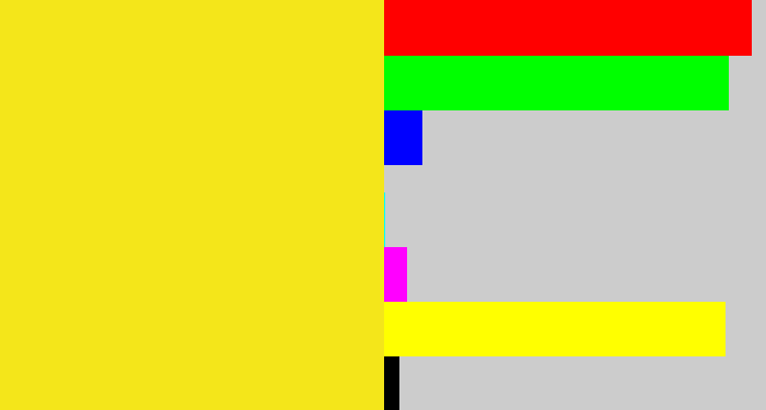 Hex color #f4e61a - sun yellow
