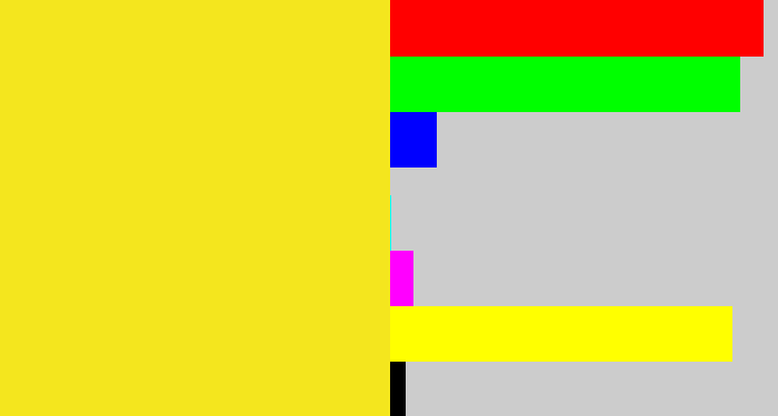 Hex color #f4e61e - sun yellow