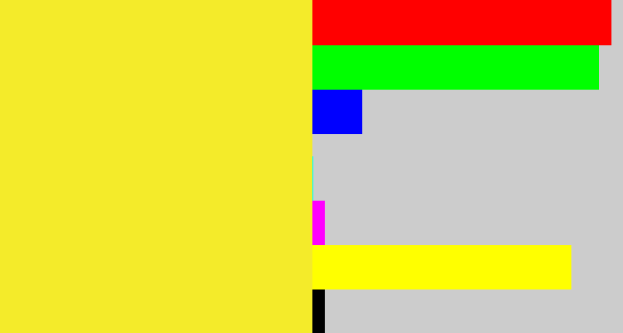 Hex color #f4eb2a - sun yellow