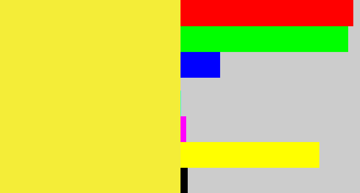 Hex color #f4ed38 - off yellow