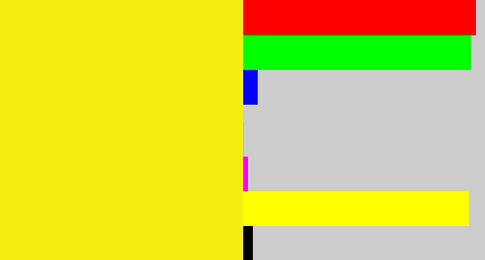 Hex color #f4ef10 - sunny yellow