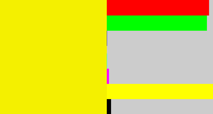 Hex color #f4f000 - bright yellow