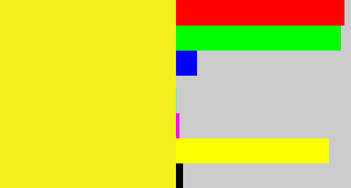 Hex color #f4f01f - sunny yellow