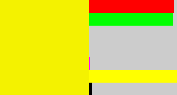 Hex color #f4f200 - bright yellow
