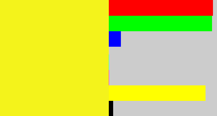 Hex color #f4f31b - sunny yellow