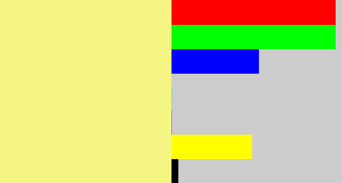 Hex color #f4f583 - yellowish tan