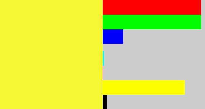 Hex color #f4f632 - off yellow