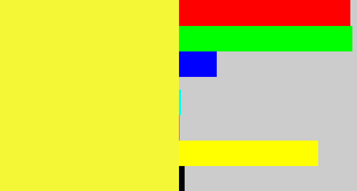 Hex color #f4f736 - off yellow
