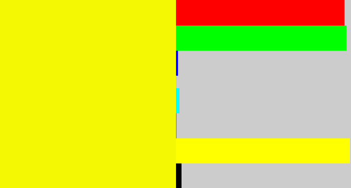 Hex color #f4f803 - bright yellow