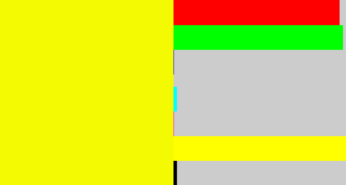 Hex color #f4fa01 - bright yellow