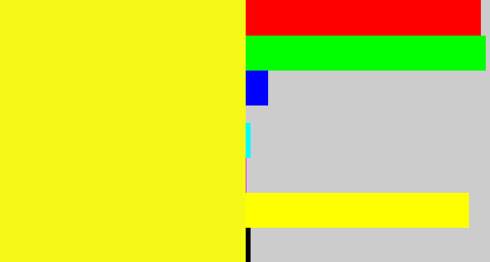 Hex color #f4fa16 - sunny yellow