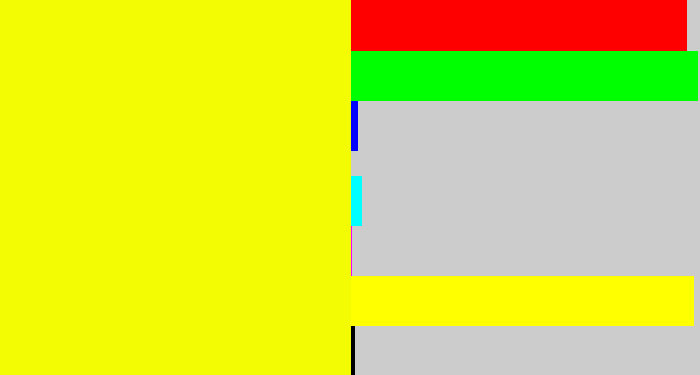 Hex color #f4fc04 - bright yellow