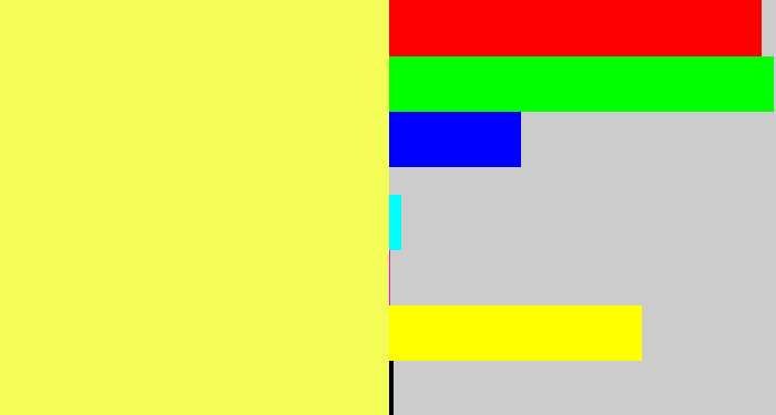 Hex color #f4fc57 - lemon