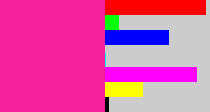 Hex color #f5209c - shocking pink