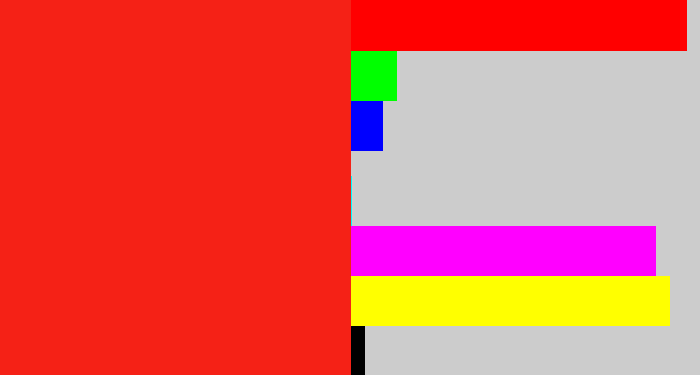 Hex color #f52116 - vermillion