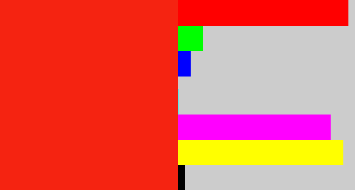 Hex color #f52311 - vermillion