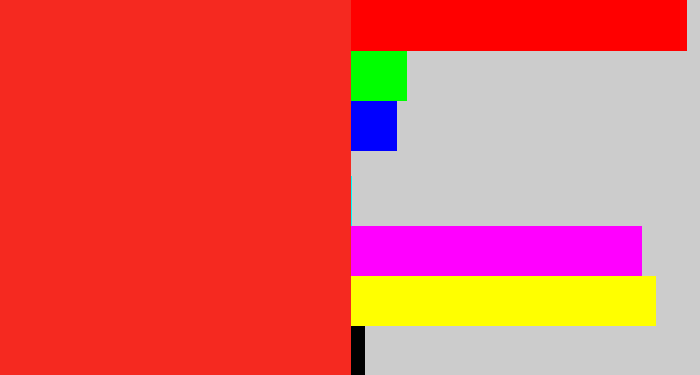 Hex color #f52920 - vermillion